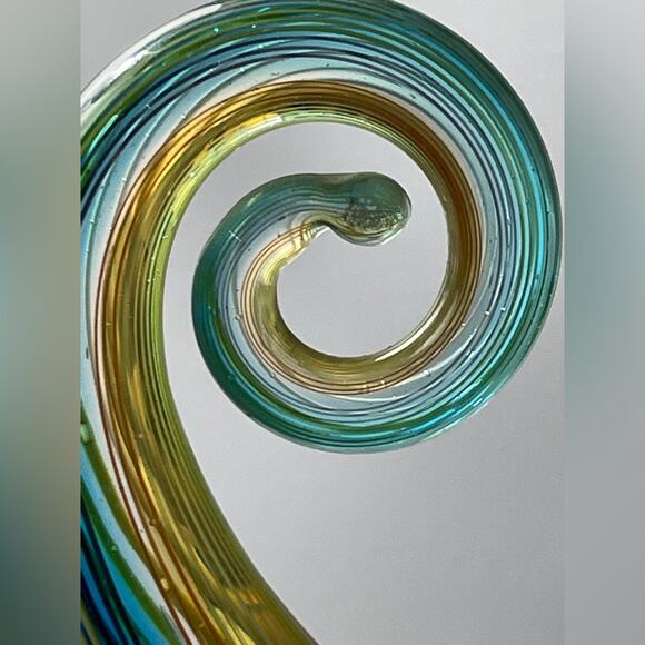 Art Glass Swirl Sculpture 9"‎ Tall Rainbow - Picture 3 of 15
